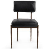 Kester Leather Dining Chair Set of 2, Jet Black-Furniture - Dining-High Fashion Home