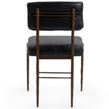Kester Leather Dining Chair Set of 2, Jet Black-Furniture - Dining-High Fashion Home