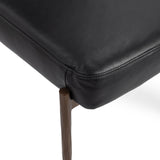 Kester Leather Dining Chair Set of 2, Jet Black-Furniture - Dining-High Fashion Home
