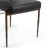 Kester Leather Dining Chair Set of 2, Jet Black-Furniture - Dining-High Fashion Home