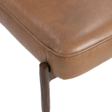 Kester Leather Dining Chair Set of 2, Tan-Furniture - Dining-High Fashion Home