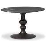 Kestrel Round Dining Table, Black Marble/Dark Anthracite