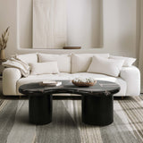 Kidney Coffee Table, Black-Furniture - Accent Tables-High Fashion Home