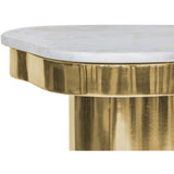 Kidney Marble Coffee Table, Brass