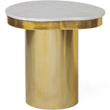 Kidney Marble Side Table, Brass