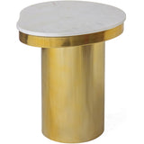Kidney Marble Side Table, Brass