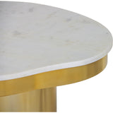 Kidney Marble Side Table, Brass