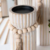 Kingsley Candle Holders, White Washed, Set of 3-Accessories-High Fashion Home