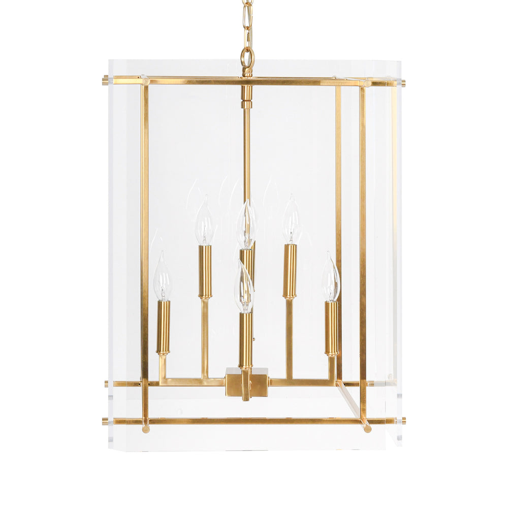 Kiran Square Chandelier, Gold-Lighting-High Fashion Home