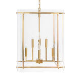 Kiran Square Chandelier, Gold-Lighting-High Fashion Home