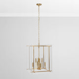Kiran Square Chandelier, Gold-Lighting-High Fashion Home