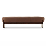 Kirby 75.5" Leather Accent Bench, Maestro Cigar by Four Hands-Furniture - Benches-High Fashion Home