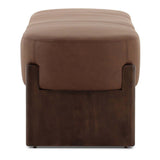 Kirby 75.5" Leather Accent Bench, Maestro Cigar by Four Hands-Furniture - Benches-High Fashion Home