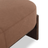 Kirby 75.5" Leather Accent Bench, Maestro Cigar by Four Hands-Furniture - Benches-High Fashion Home