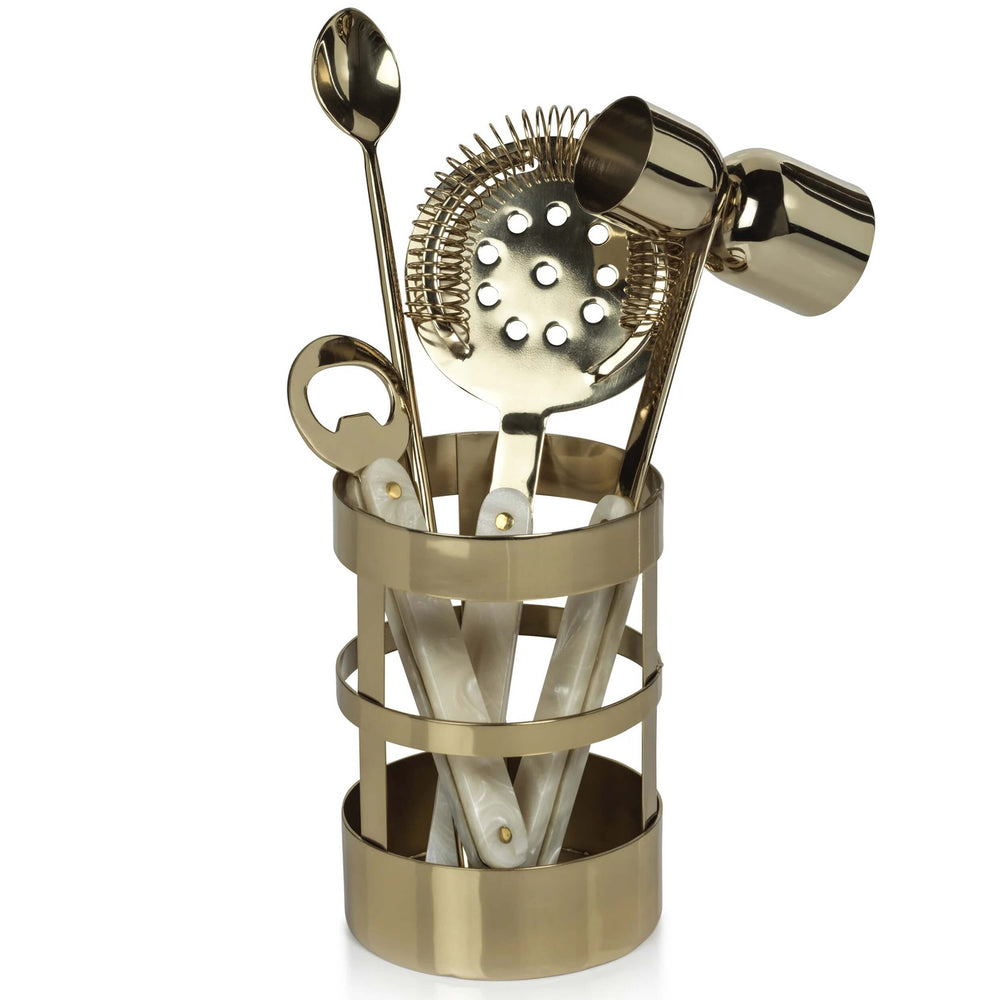 Knightsbridge 5 Piece Bar Set, Gold-Accessories-High Fashion Home