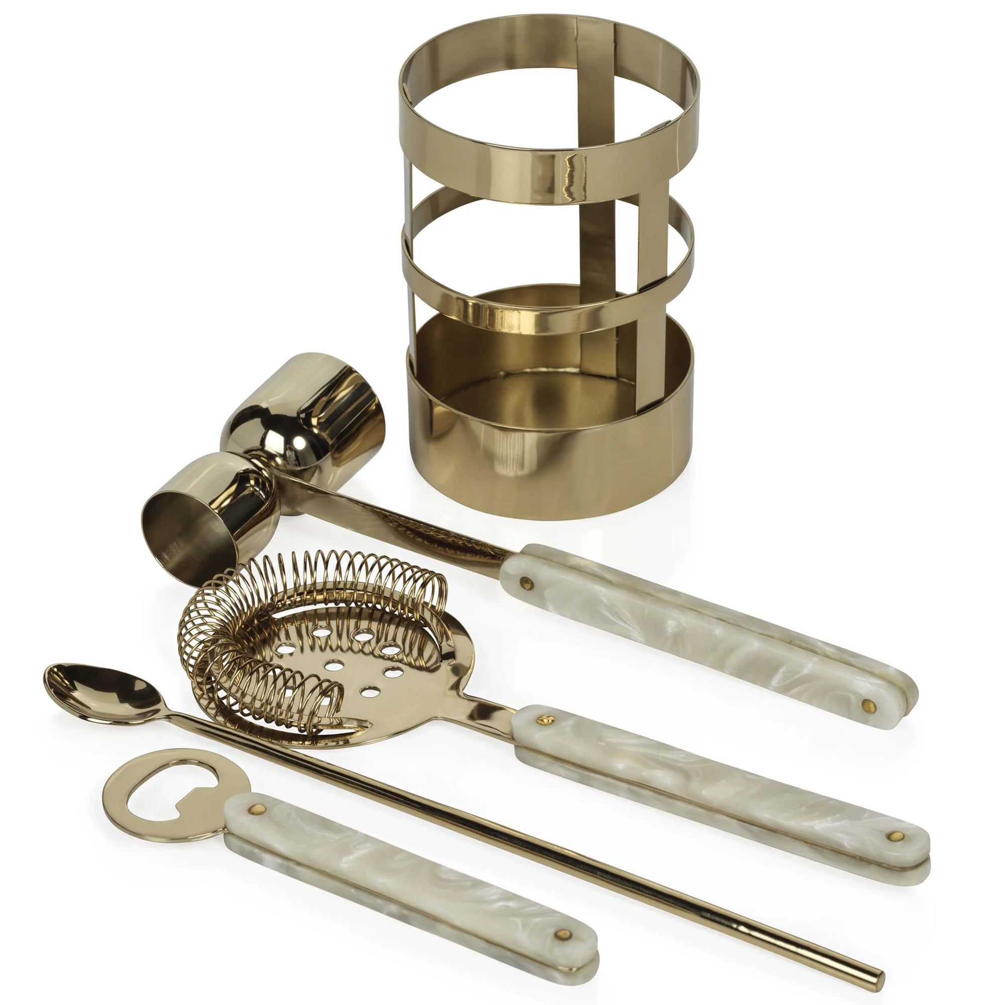 Knightsbridge 5 Piece Bar Set, Gold – High Fashion Home