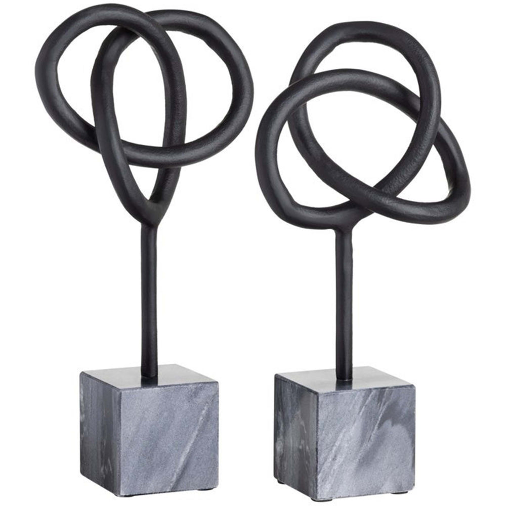 Knott Sculptures, Black, Set of 2-Accessories-High Fashion Home