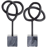 Knott Sculptures, Black, Set of 2-Accessories-High Fashion Home