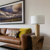 Knox Travertine Table Lamp, Gold/Ivory-Accessories-High Fashion Home