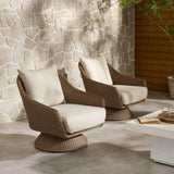 Koe Outdoor Chair, Faux Dark Hyacinth/Ellor Beige by Four Hands