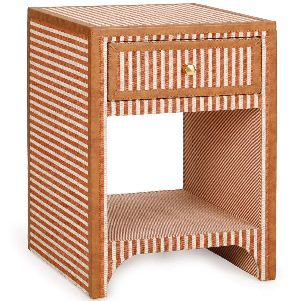 Kora 1-Drawer Nightstand, Terracotta-Furniture - Bedroom-High Fashion Home
