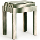 Kora Accent Stool, Green Stripes-Furniture - Chairs-High Fashion Home