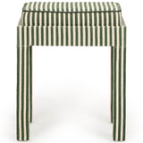 Kora Accent Stool, Green Stripes-Furniture - Chairs-High Fashion Home