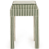 Kora Accent Stool, Green Stripes-Furniture - Chairs-High Fashion Home