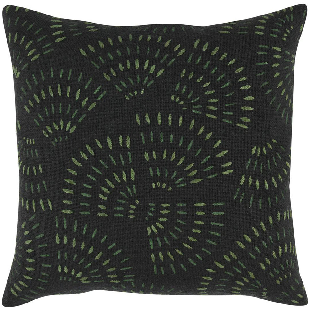 Kora Pillow, Black/Green
