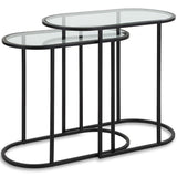 Kori Nesting End Tables, Set of 2, Matte Black-Furniture - Accent Tables-High Fashion Home