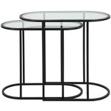 Kori Nesting End Tables, Set of 2, Matte Black-Furniture - Accent Tables-High Fashion Home