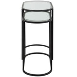 Kori Nesting End Tables, Set of 2, Matte Black-Furniture - Accent Tables-High Fashion Home