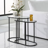 Kori Nesting End Tables, Set of 2, Matte Black-Furniture - Accent Tables-High Fashion Home