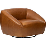 Korren Leather Swivel Chair, Oil Buffalo Camel