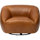Korren Leather Swivel Chair, Oil Buffalo Camel
