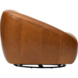 Korren Leather Swivel Chair, Oil Buffalo Camel