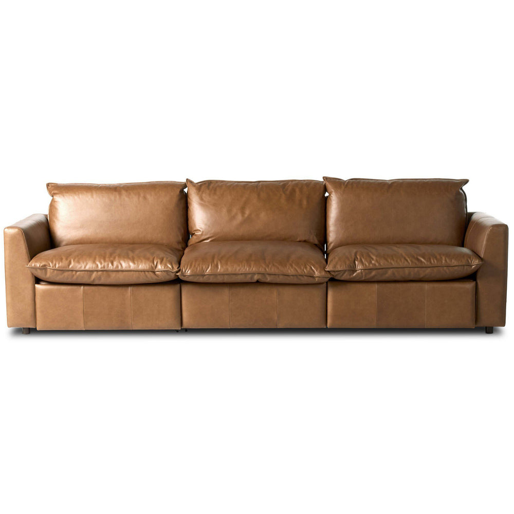 Kosa Power Recliner 3 Piece Leather Sectional, Sonoma Chestnut by Four Hands
