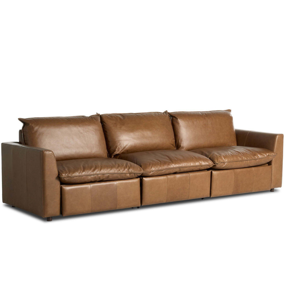 Kosa Power Recliner 3 Piece Leather Sectional, Sonoma Chestnut by Four Hands-Furniture - Sofas-High Fashion Home
