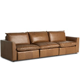 Kosa Power Recliner 3 Piece Leather Sectional, Sonoma Chestnut by Four Hands