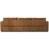 Kosa Power Recliner 3 Piece Leather Sectional, Sonoma Chestnut by Four Hands