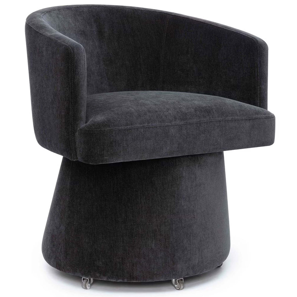 Kristen Rolling Desk Chair, Black-Furniture - Office-High Fashion Home