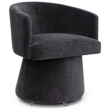 Kristen Rolling Desk Chair, Black-Furniture - Office-High Fashion Home