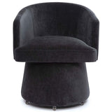 Kristen Rolling Desk Chair, Black-Furniture - Office-High Fashion Home