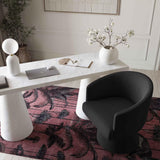 Kristen Rolling Desk Chair, Black-Furniture - Office-High Fashion Home