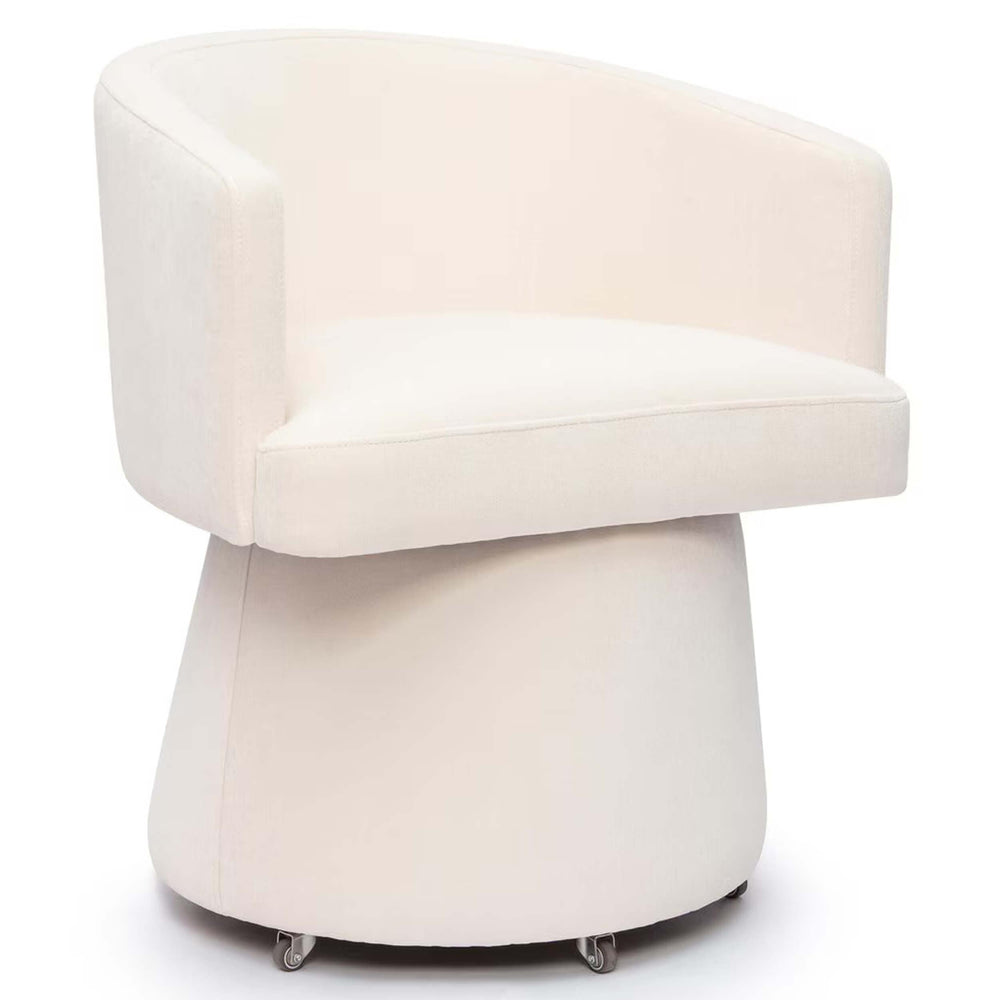 Kristen Rolling Desk Chair, Cream-Furniture - Office-High Fashion Home
