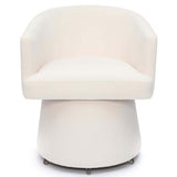 Kristen Rolling Desk Chair, Cream-Furniture - Office-High Fashion Home