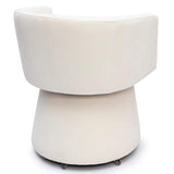 Kristen Rolling Desk Chair, Cream-Furniture - Office-High Fashion Home