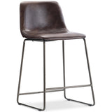 Sharpe Leather Bar & Counter Stool, Dark Brown