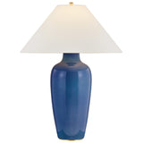 Rhinelander Table Lamp, Aged Brass/Ceramic Brushed Indigo