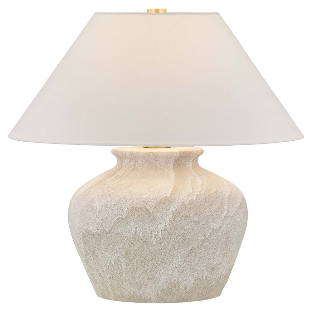 Allards Table Lamp, Aged Brass/Ceramic Watercolor Sand